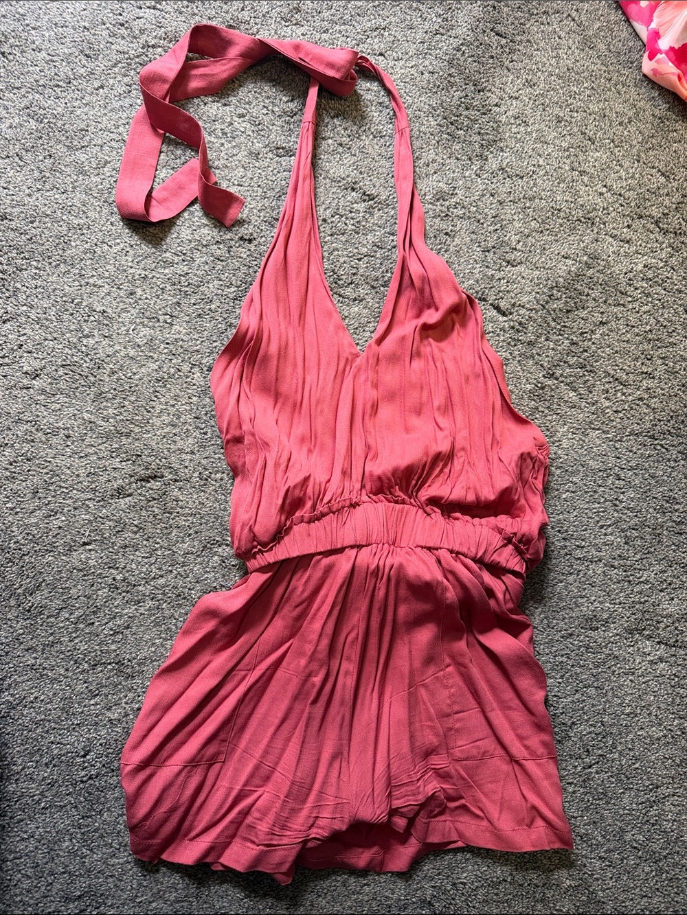Pink Lily Rose Pink Halter Romper